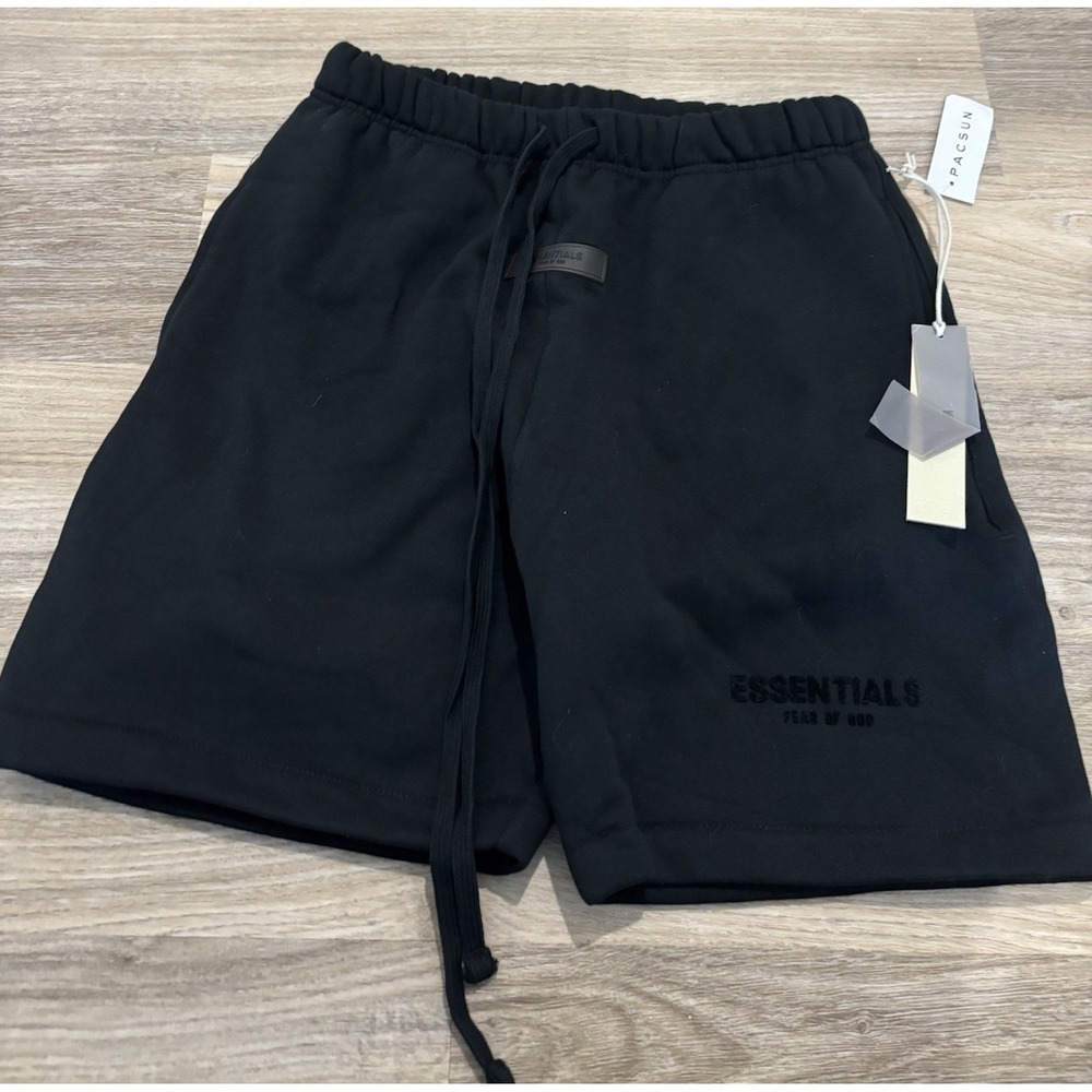 NWT Essentials fear of gods shorts Black Letters Small NEW Drawstring Mens